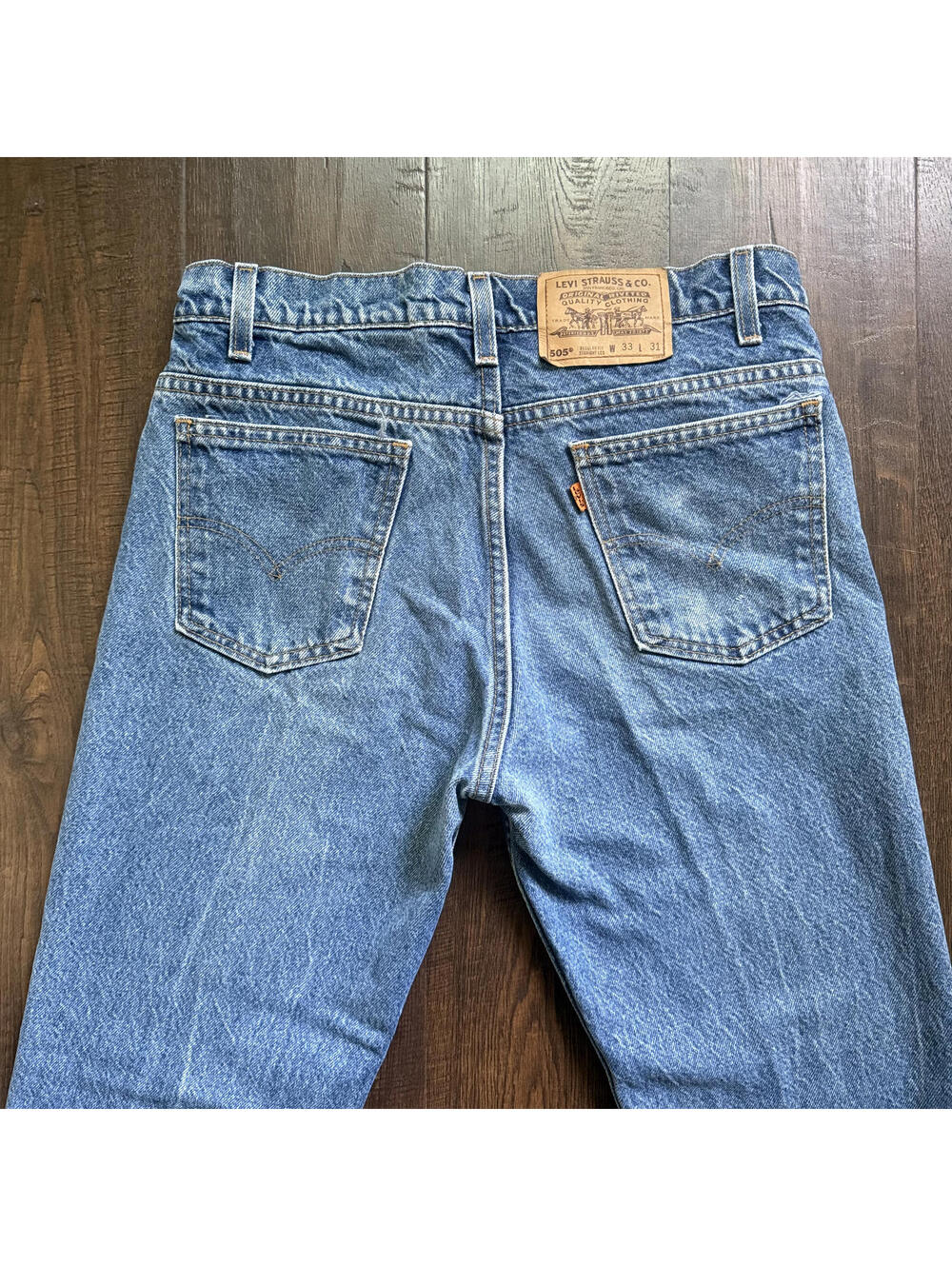 Vintage Levi 505 33x31 (32x31) Orange Tab High Waist Straight Leg USA Cotton Men